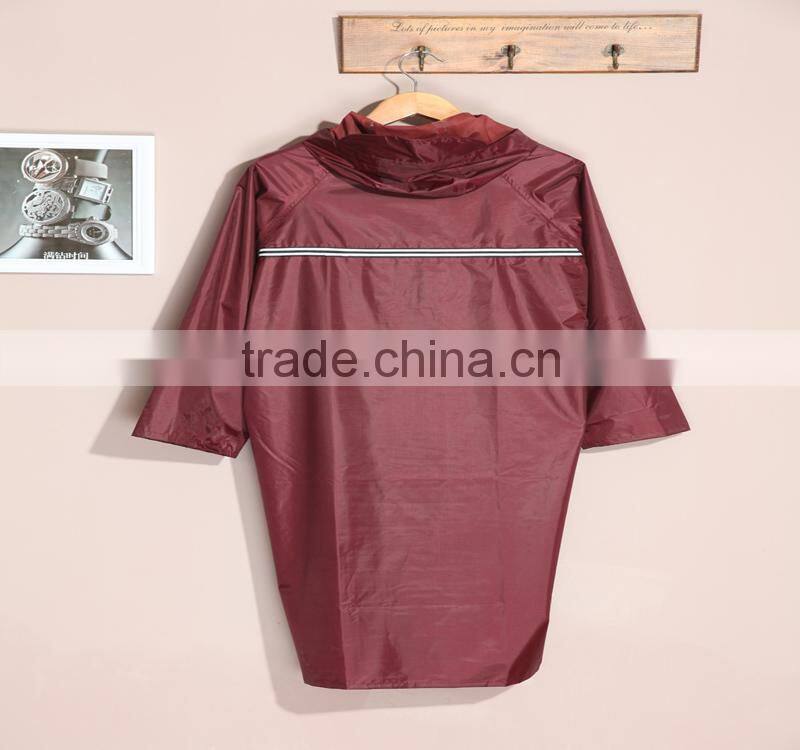 Long hooded waterproof Hooded waterproof rain poncho with sleeves