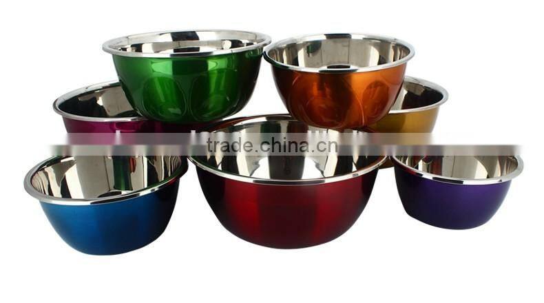 Colorful / metal salad bowl / stainless steel mixing bowl set