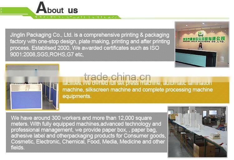 Recycled custom folding cardboard box with clear pvc window