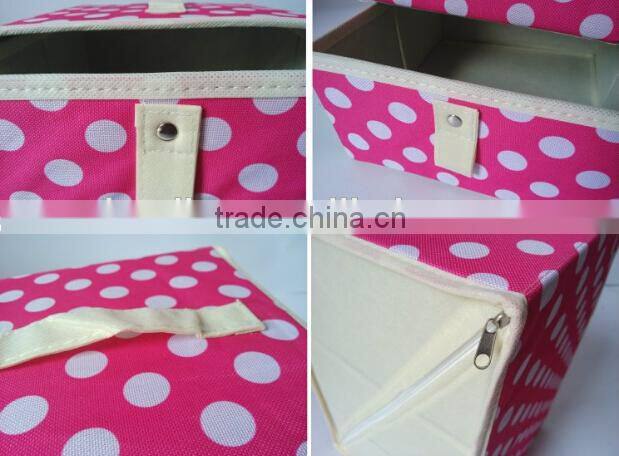 2015 New Year Laundry Small Floding Bamboo Canvas Storage Bins