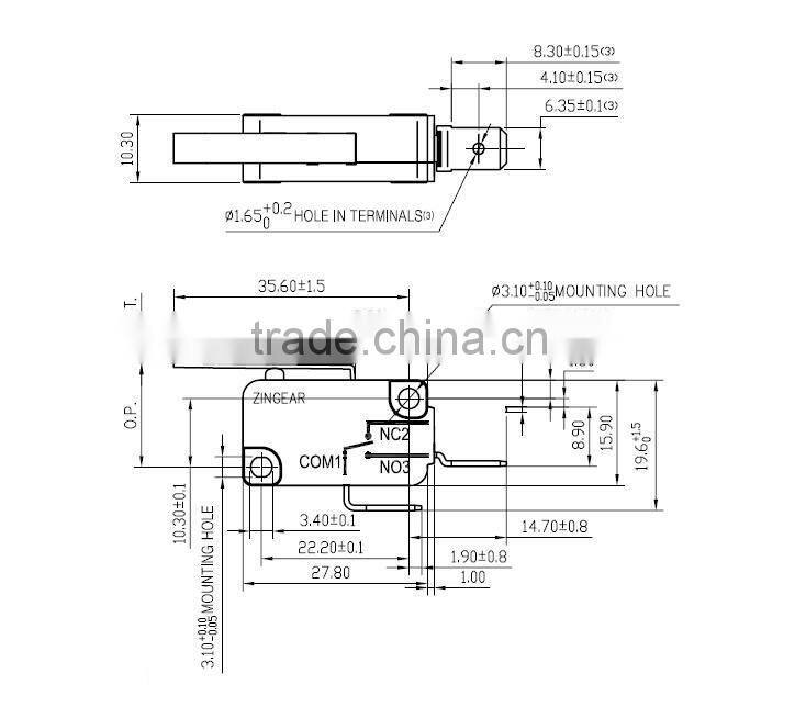 ZING EAR kw3 oz Micro Switch with Lever(UL/CUL/ENEC/RoHS/Reach Approval)