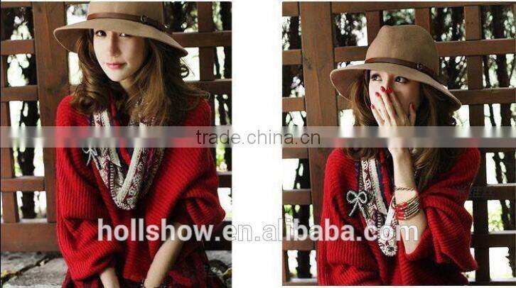 Hot Selling Star Same Style Retro British Ribbon Fixed Women Wool Felt Hat