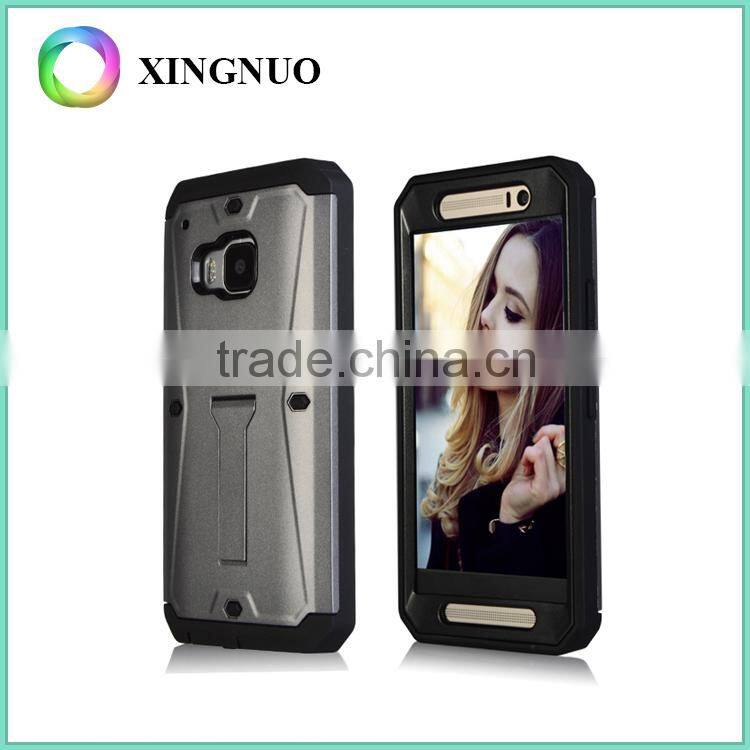 Dual Layer Hybird Armor Case Advanced Shock Absorption with Kick-Stand Feature for HTC M9