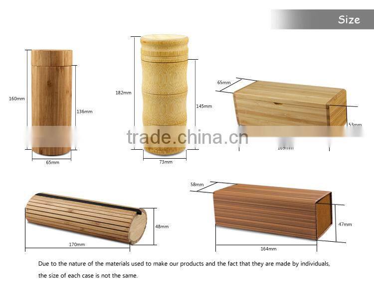 High quality tube wood glasses case,Bamboo wood color personalized glasses case