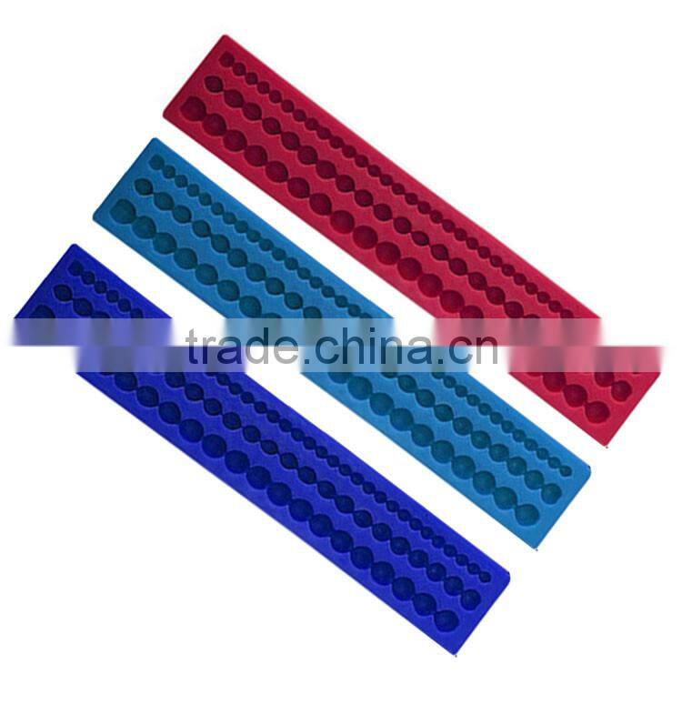 3D Pearl Necklace Bead Shapes Fondant Cake Mold Clay Silicone Decor Tools