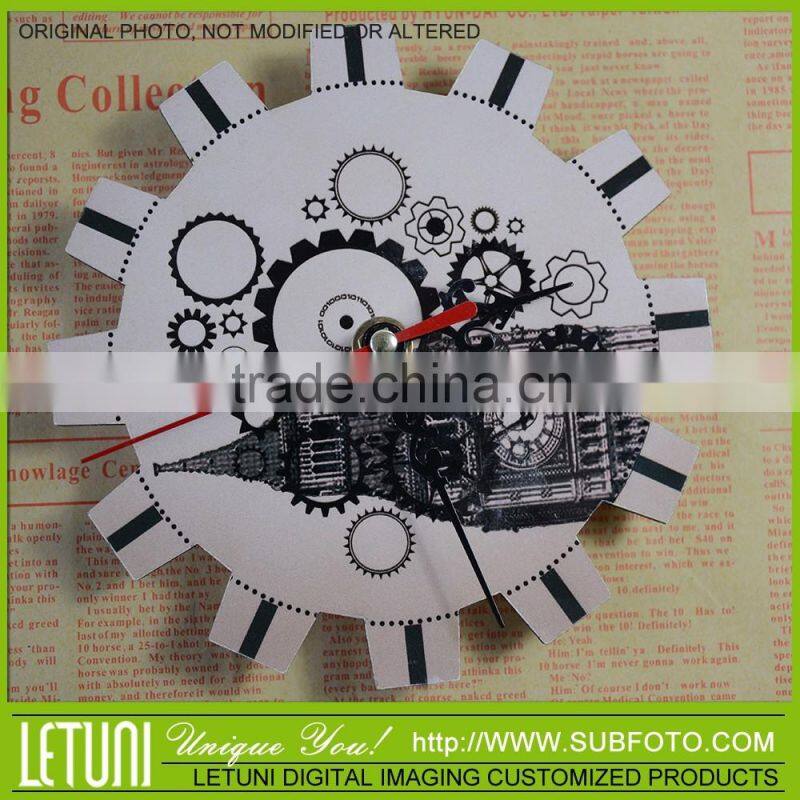 home wall decoration wheel gear wall clock