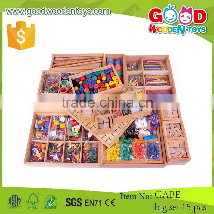 new product wholesale kids beads game OEM solid wood beads game for child EZ3015