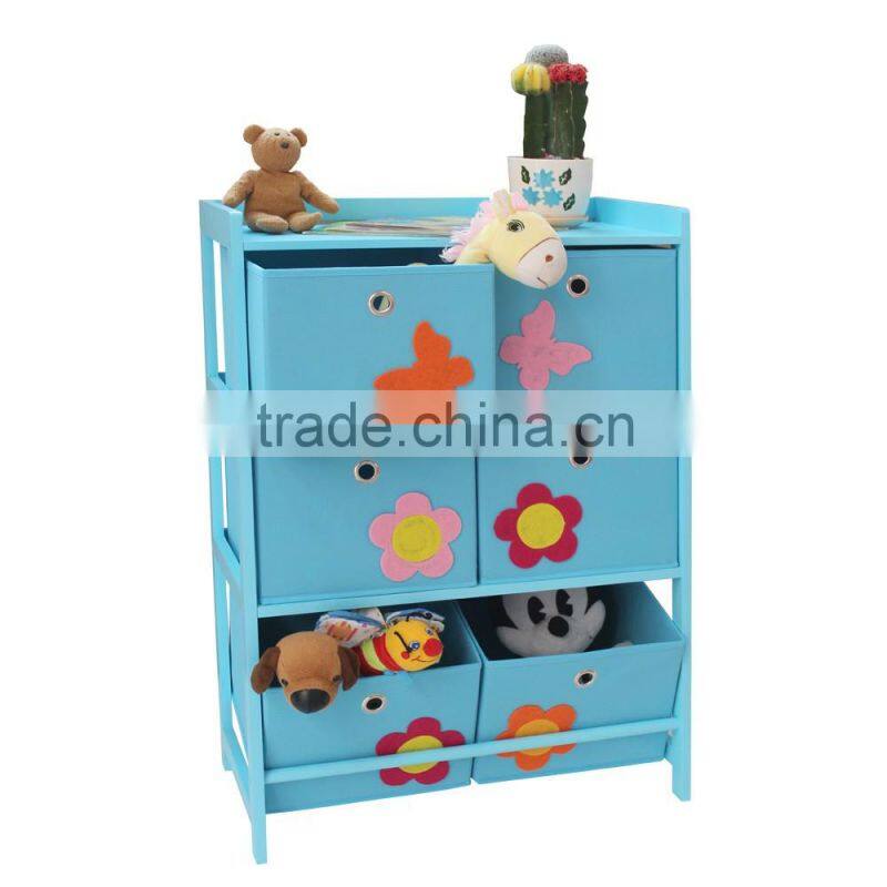 Multifunctional Non-woven toy storage organizer with 4 drawers