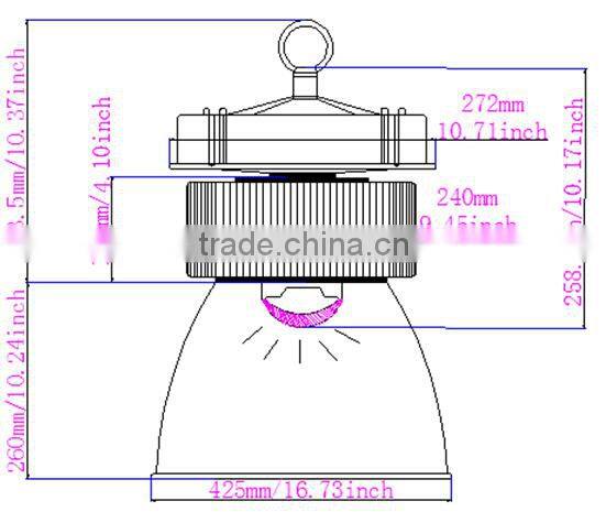 3 Year Warranty CE RoHs Industrial 120W 150W 200W High Bay LED Warehouse Lighting