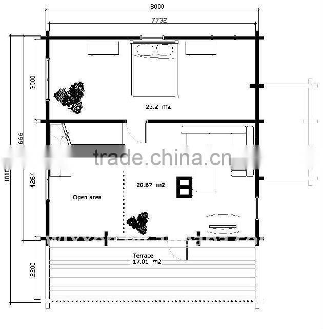 Prefabricated holiday wooden living villa house