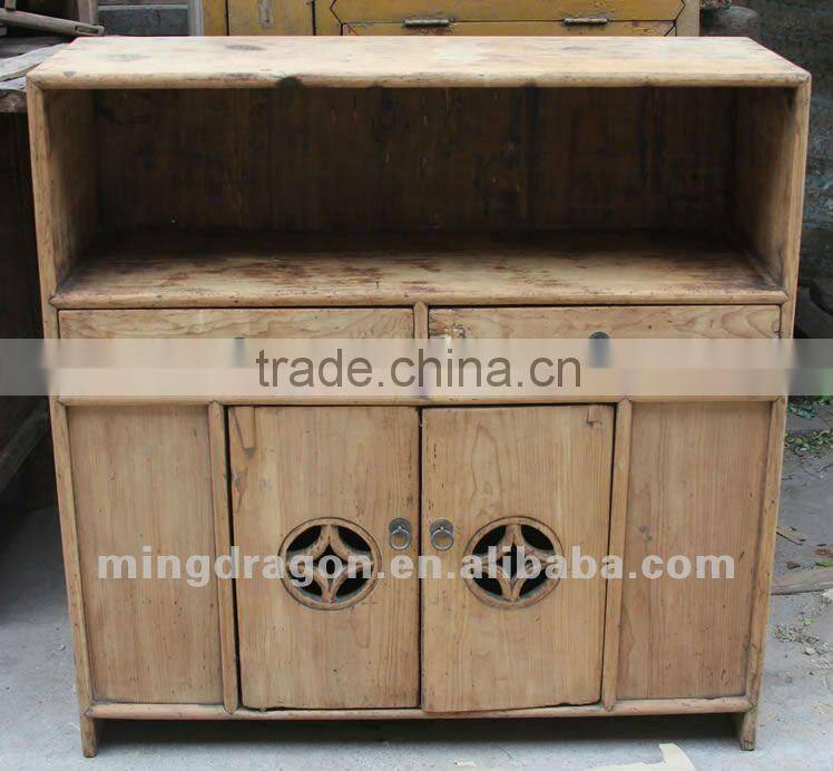 Chinese antique furniture elm Shandong wood Two Door Two Drawer Cabinet