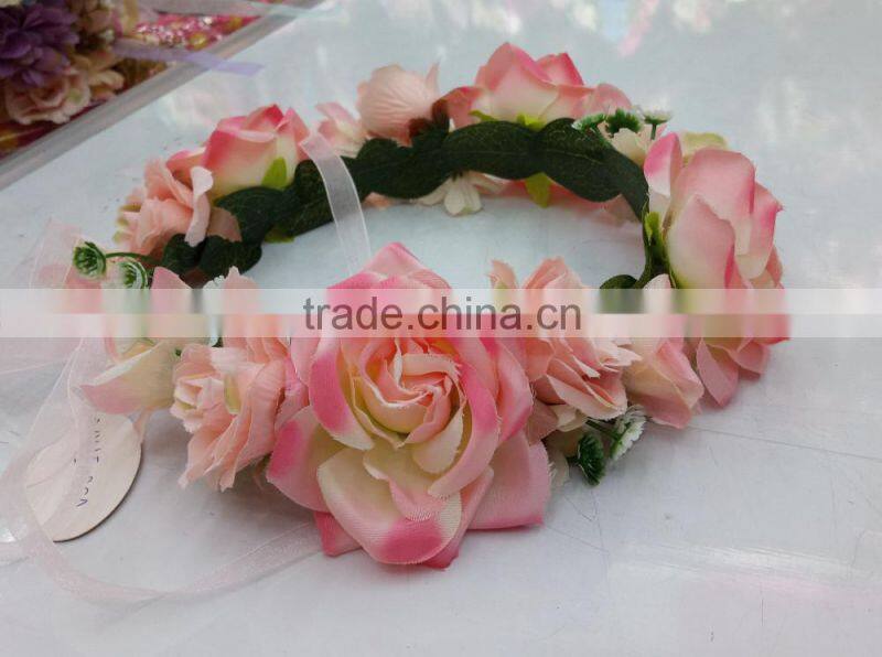 Fashion tiara flower garland crown headband for women wedding garland crown handband for girls