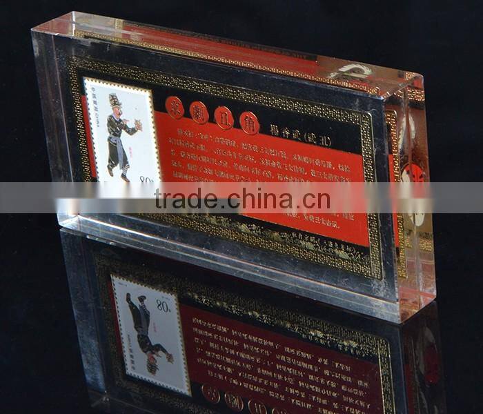 acrylic block display acrylic logo block lucite block for travel souvenir