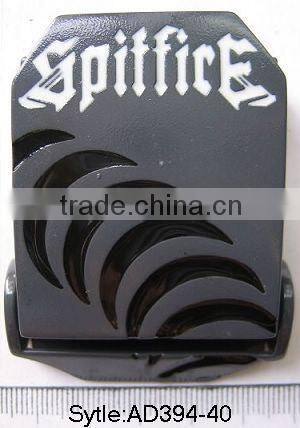 Oversea business style gun metal metal name plate belt buckles