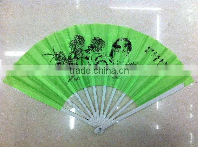 decorative hand fans with cartoon pink cat
