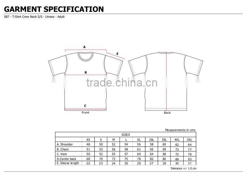 100% cotton plain t shirt for men