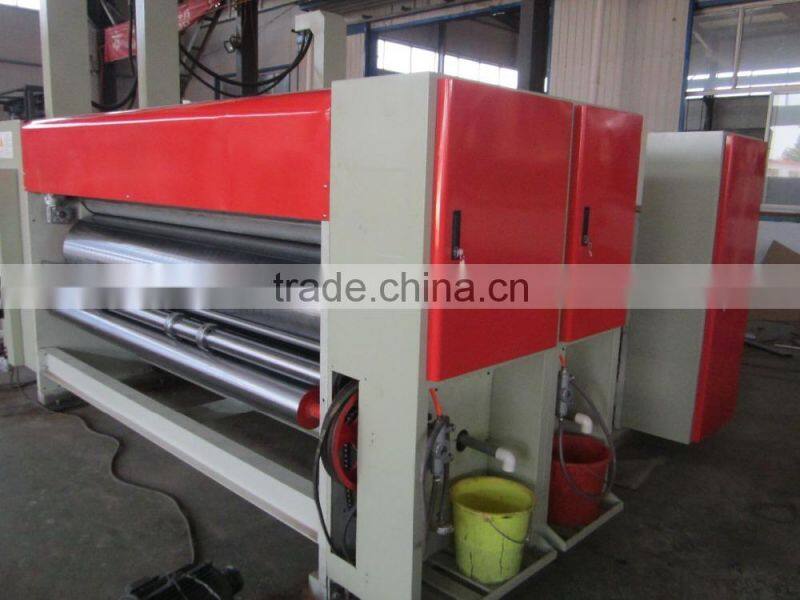 Chain feeding small corrugated carton box printing and slotting machinery