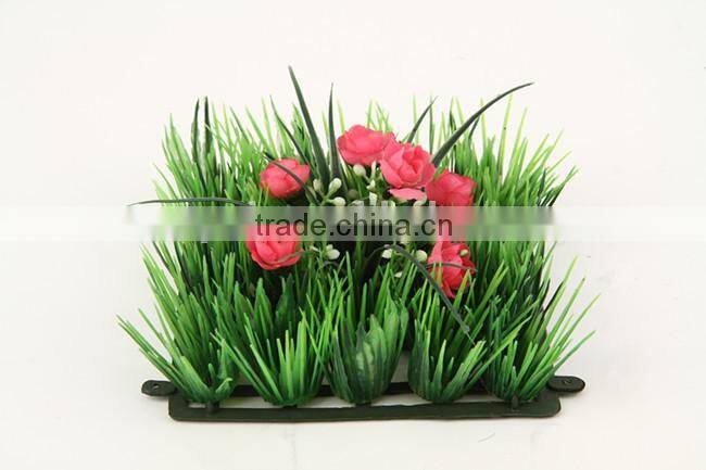 alibaba Beautiful artificial grass carpet with flower for garden decor