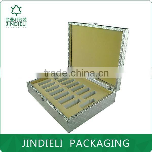 top sale silver leather cosmetic set box