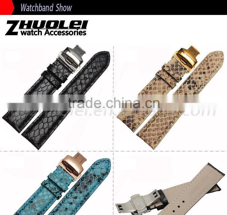 Luxury real snake 20mm leather watch band leather watch strap