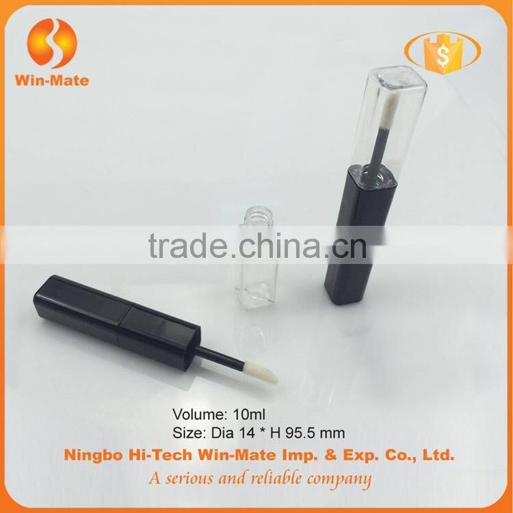 double-ended black & clear special style 95.5*14mm Matte Black Lip Gloss Tube
