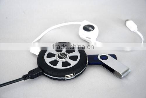 Car Wheel shape High Speed 4 Port USB 2.0 HUB
