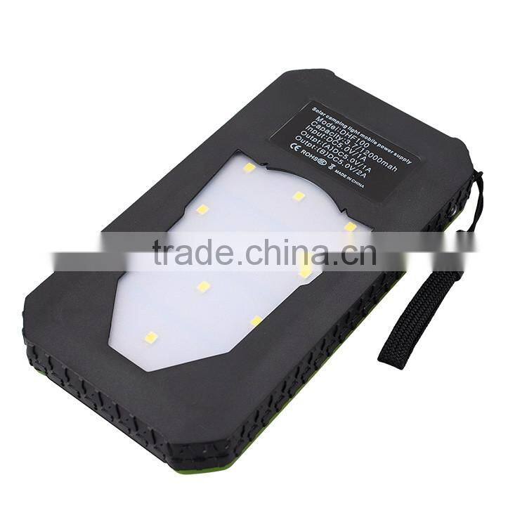 Unique design slim portable usb solar charger 8000mah