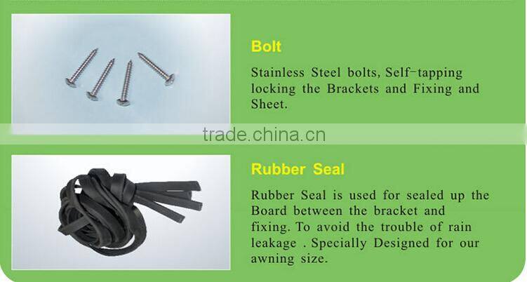 4mm-10mm uv smoked ribbed pc sheet for carport canopy