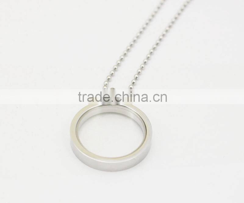 Round stainless steel shiny locket pendant with photo blank photo pendant