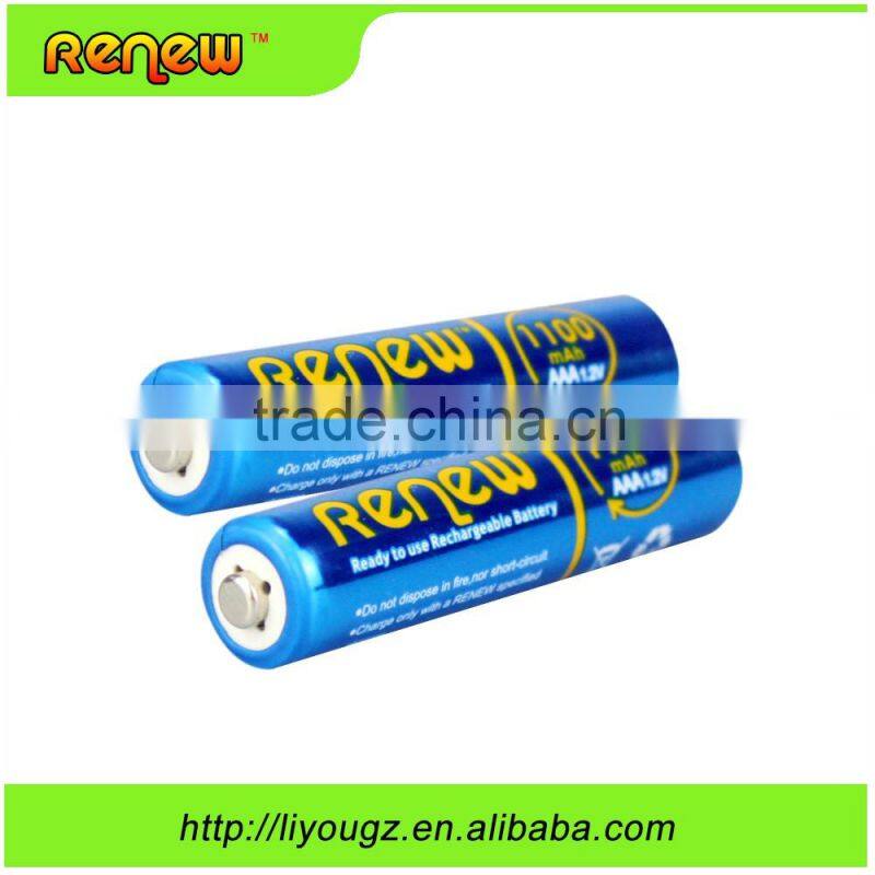 RENEW brand Ready-To-Use NiMH 1100mAh AAA Rechargeable Batteries, 8 Pack