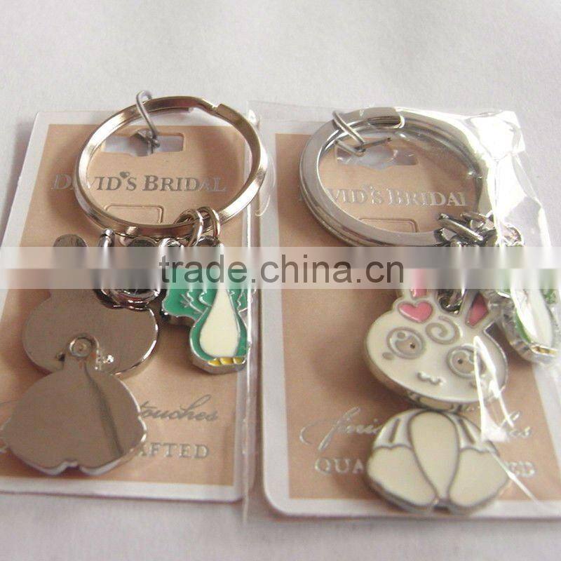 fashion zinc alloy enamel cute animal keychain