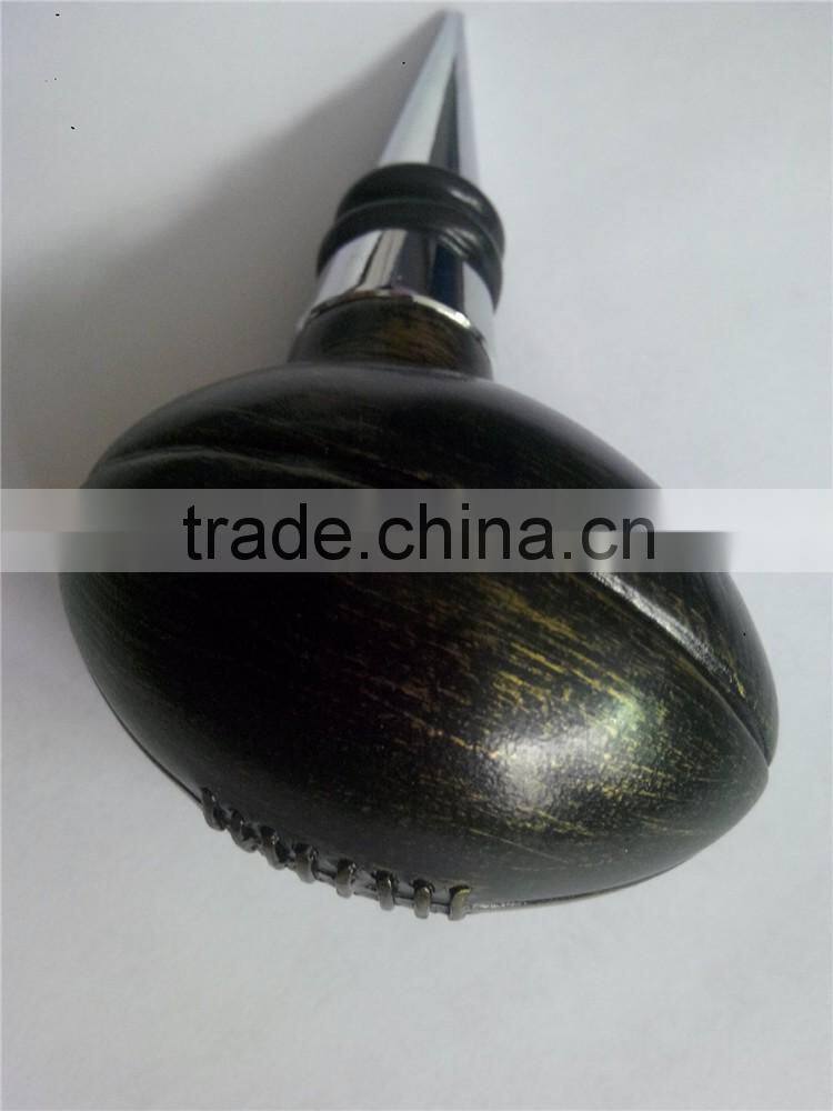 Popular football rugby metal wine stopper exist mold