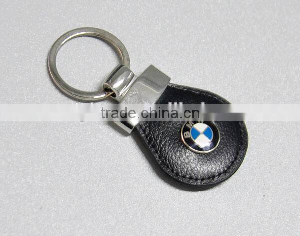 Customized popular leather auto key chains souvenir keychain leather and metal