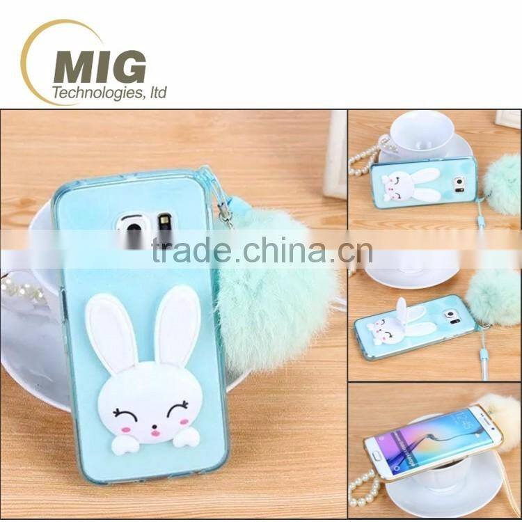 new cute rabbit ear kickstand TPU phone case for iphone 4 4s mobile phone back cover