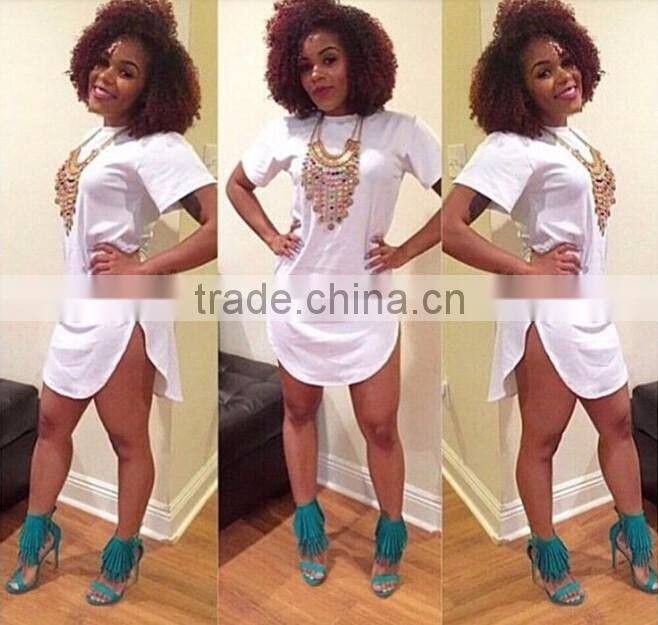 2016 Summer Sexy Club Dress Short Sleeve Split Bandage Bodycon Cheap O-Neck