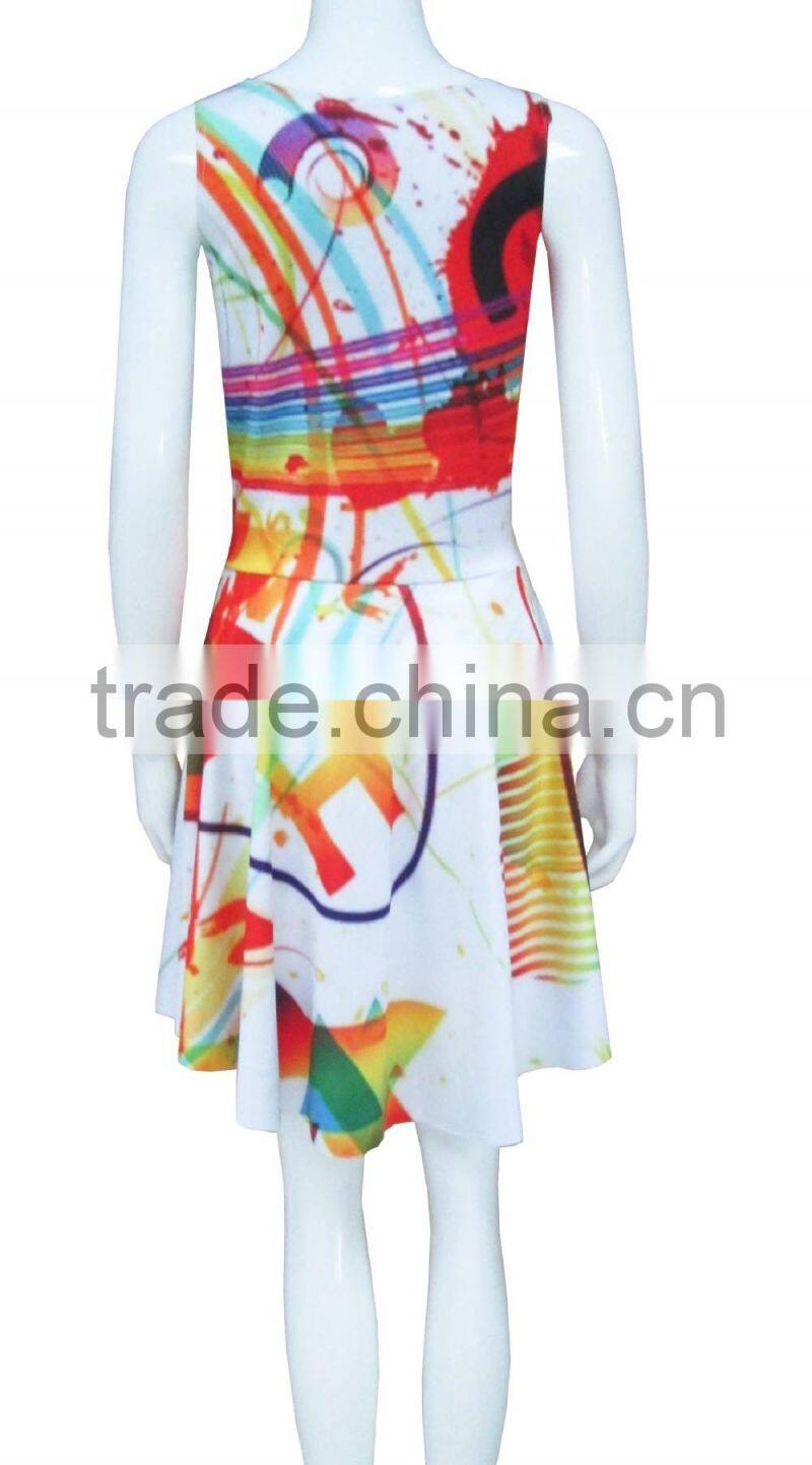 fancy dresses for lady sublimation print dresses