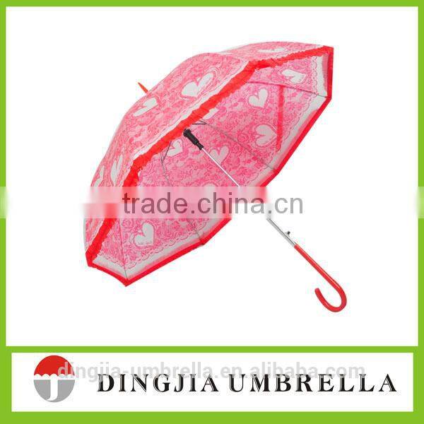 Girl pink happy smooth staight umbrella happy travel umbrella
