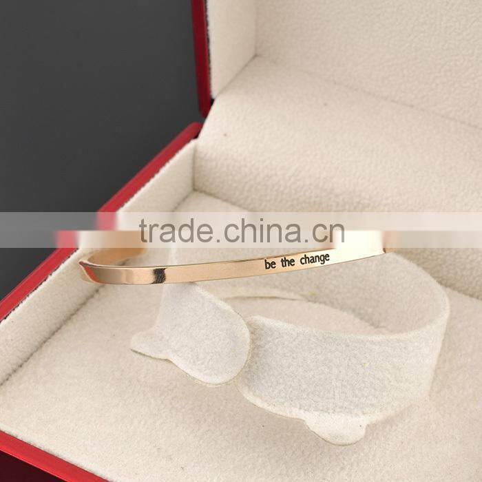 Technology 2016 Rose Gold Engraved Bracelet Stainless Steel