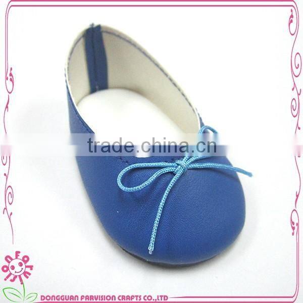 dark blue PU leather doll shoes wholesale 18 inch