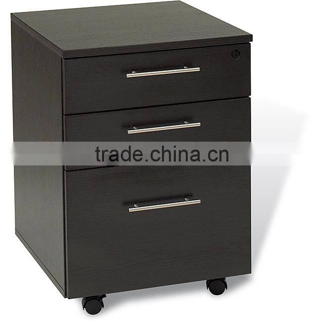 Hot Sale Laminate Chest MDF Three Drawers File Cabinet with Wheels