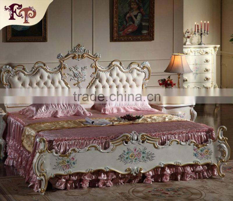 2016 Modern White Europe Matket Bed Furniture Wood Modern Bed Designs