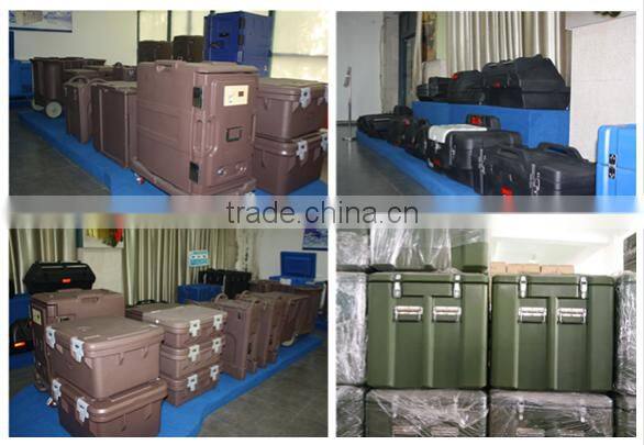 467L big rotomoulded plastic military carrying case, with stainless steel handles