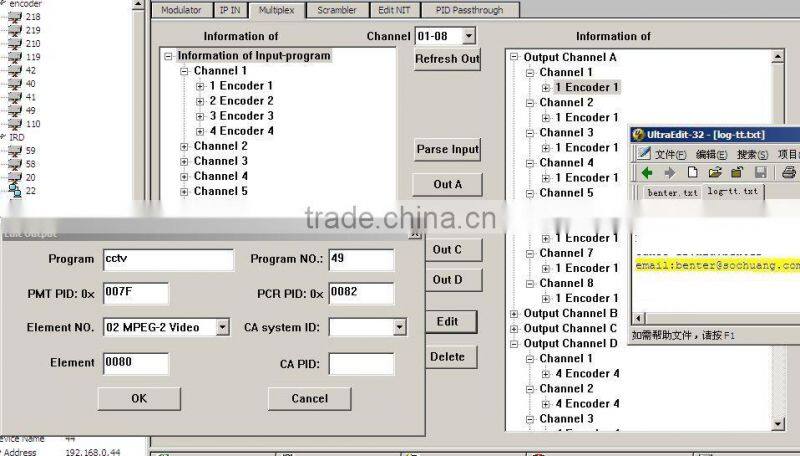 IP scrambler QAM modulator (TS IP/multicast gigabit in,4*DVB-C RF out)
