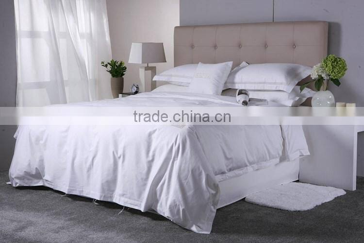 Hotel Stitch Embroidered Cotton Sateen Duvet Cover Bed Sheet Set
