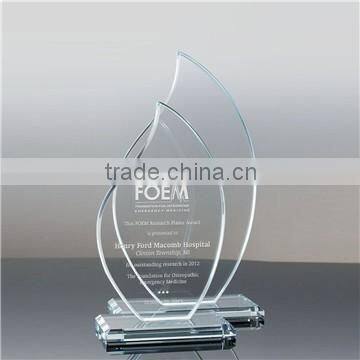 wholesale clear blank water drop shape crystal awards with crystal plate