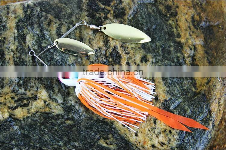 Skirt Spinner Bait Mental Fishing Lure Jig Head Spinning Fishing Lure
