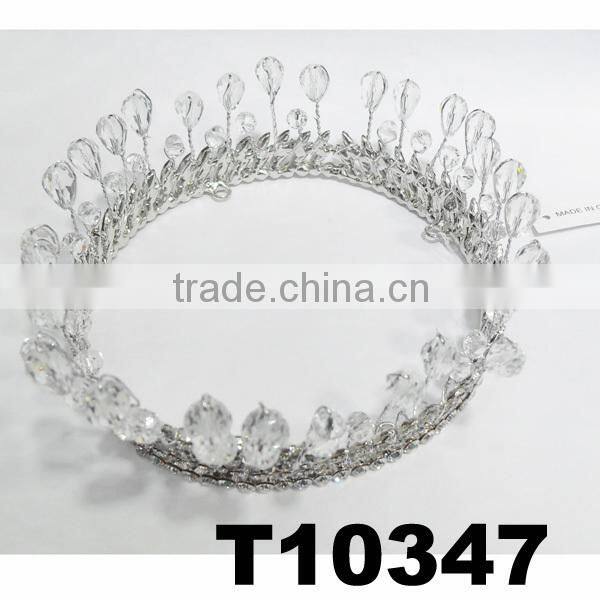 adult candy full round circle crystal pageant crowns wholesale
