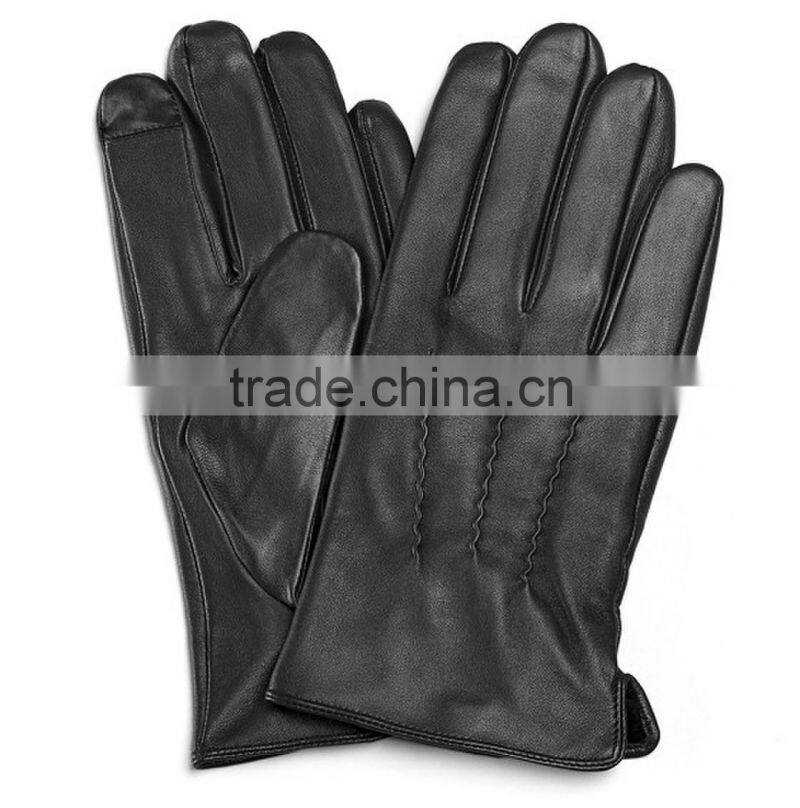 Plain style touch screen smart leather gloves for Iphone