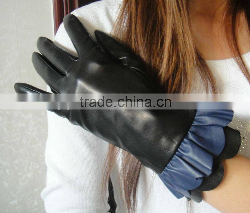 leather gloves,sheep wet blue leather
