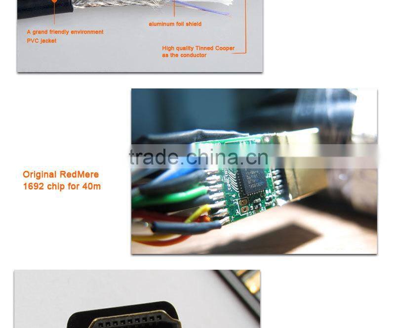 High performance 40m 24AWG RedMere HDMI Cable with gold plated connector